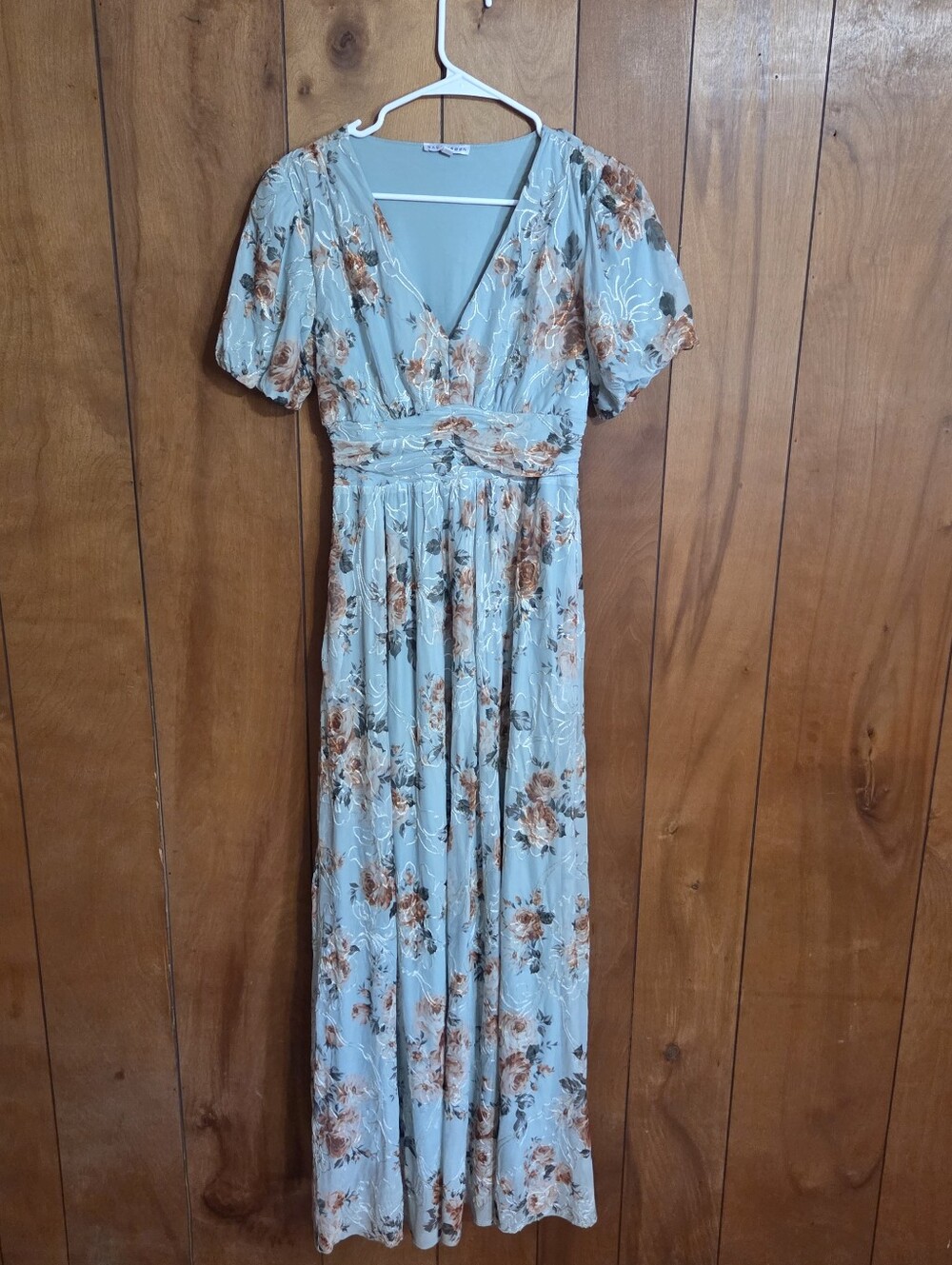 Baltic Born Lynlee Metallic Maxi Dress Blue Bridesmaid Wedding Size Medium - Picture 2 of 5